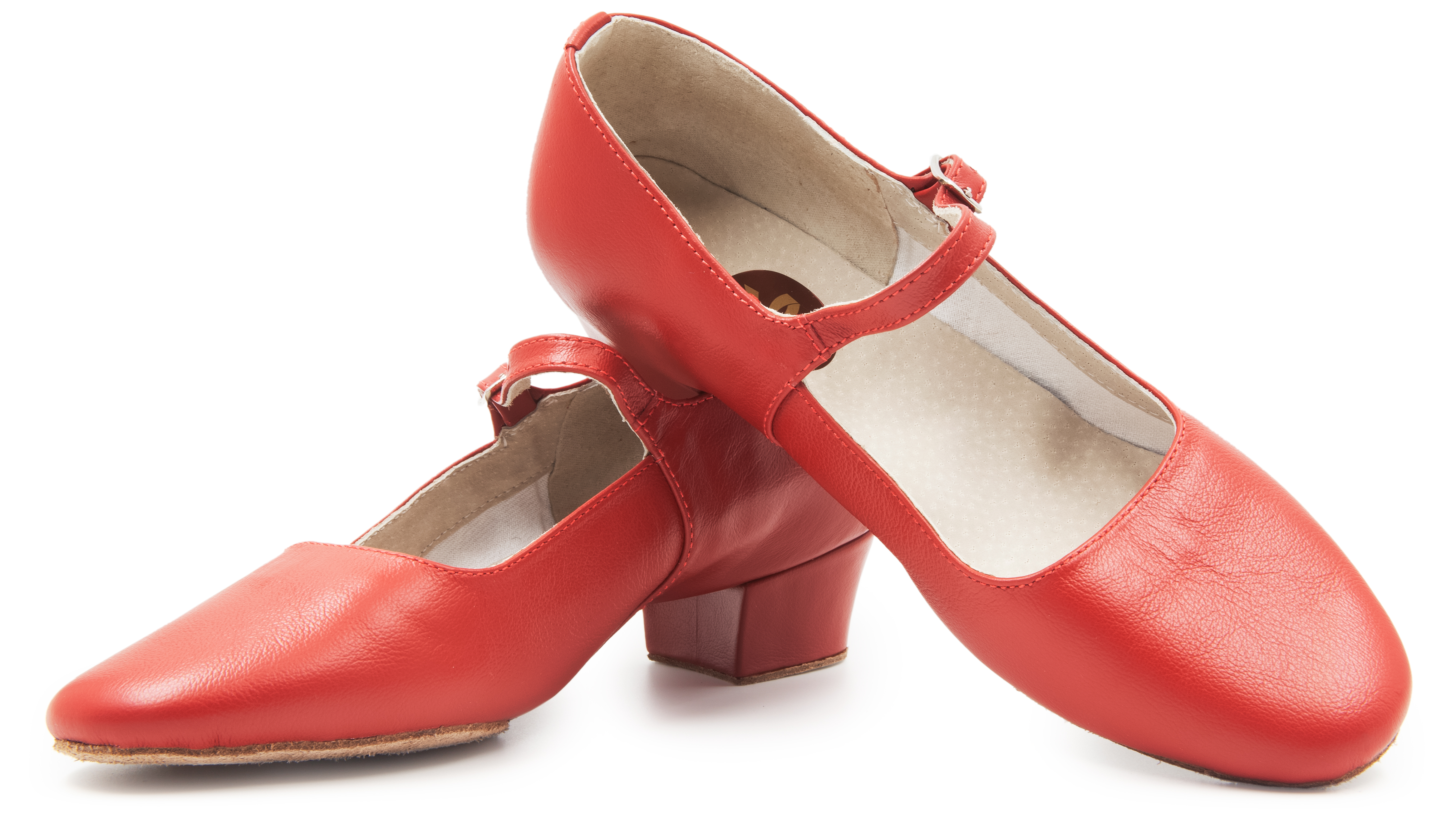 Туфли танцевальные "Калинка" красные для девочек